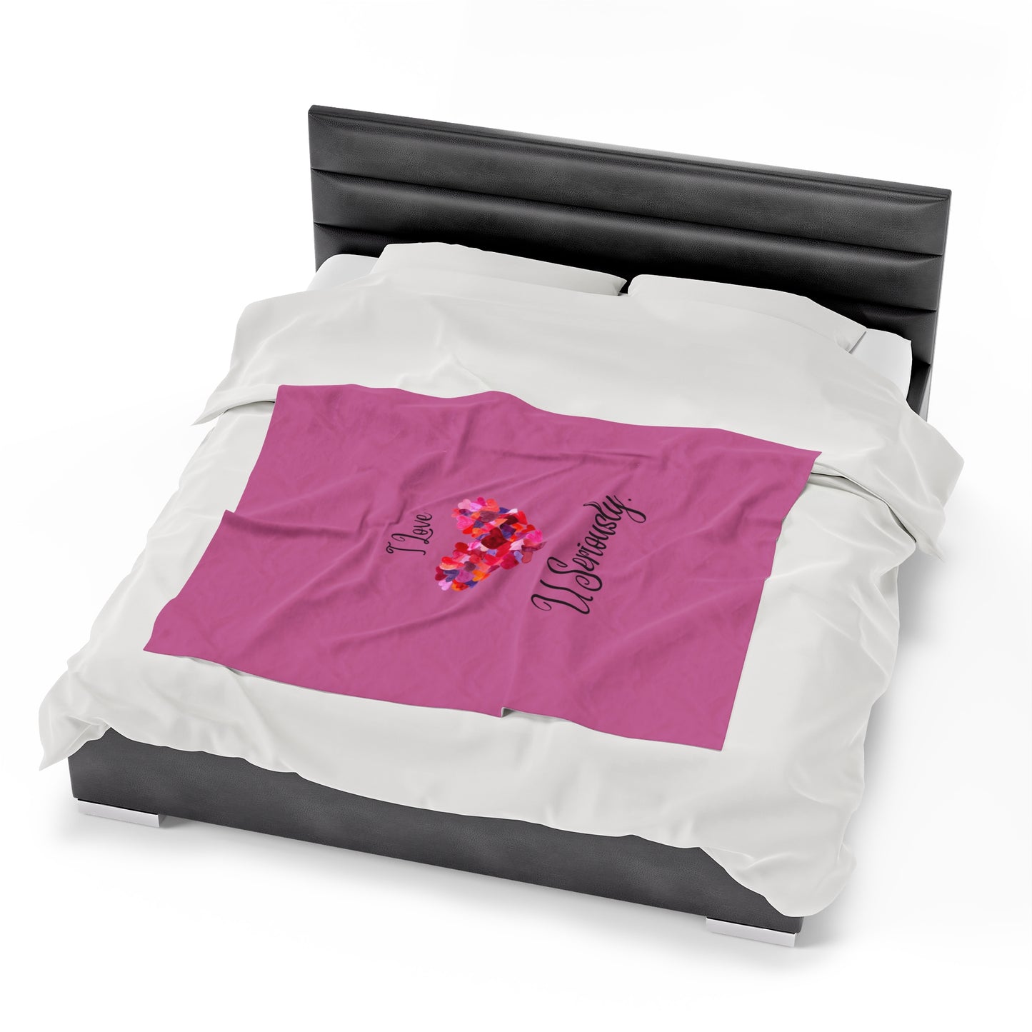 Classy Pink Velveteen Plush Blanket