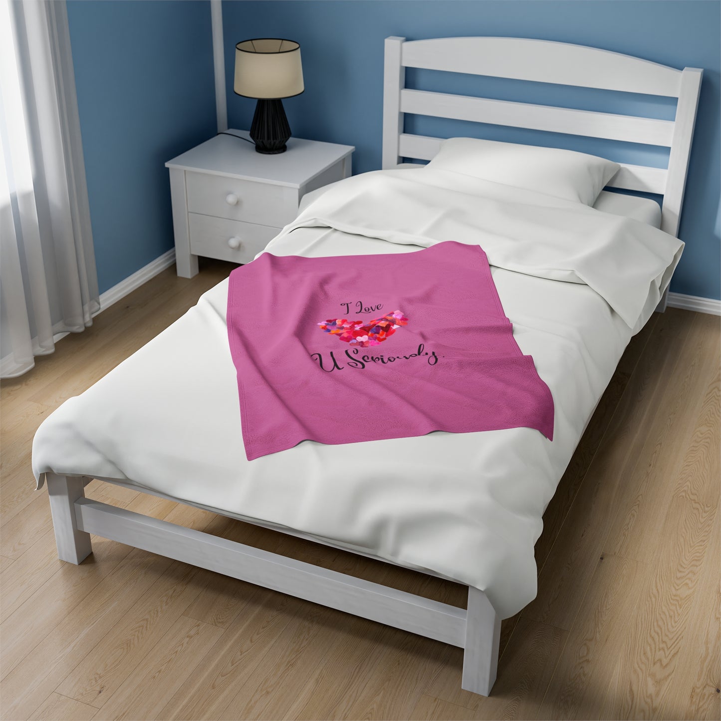 Classy Pink Velveteen Plush Blanket