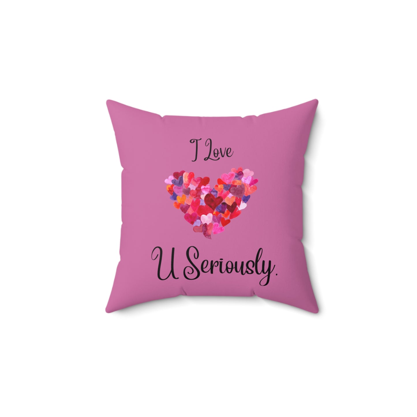 Pink Spun Polyester Square Pillow