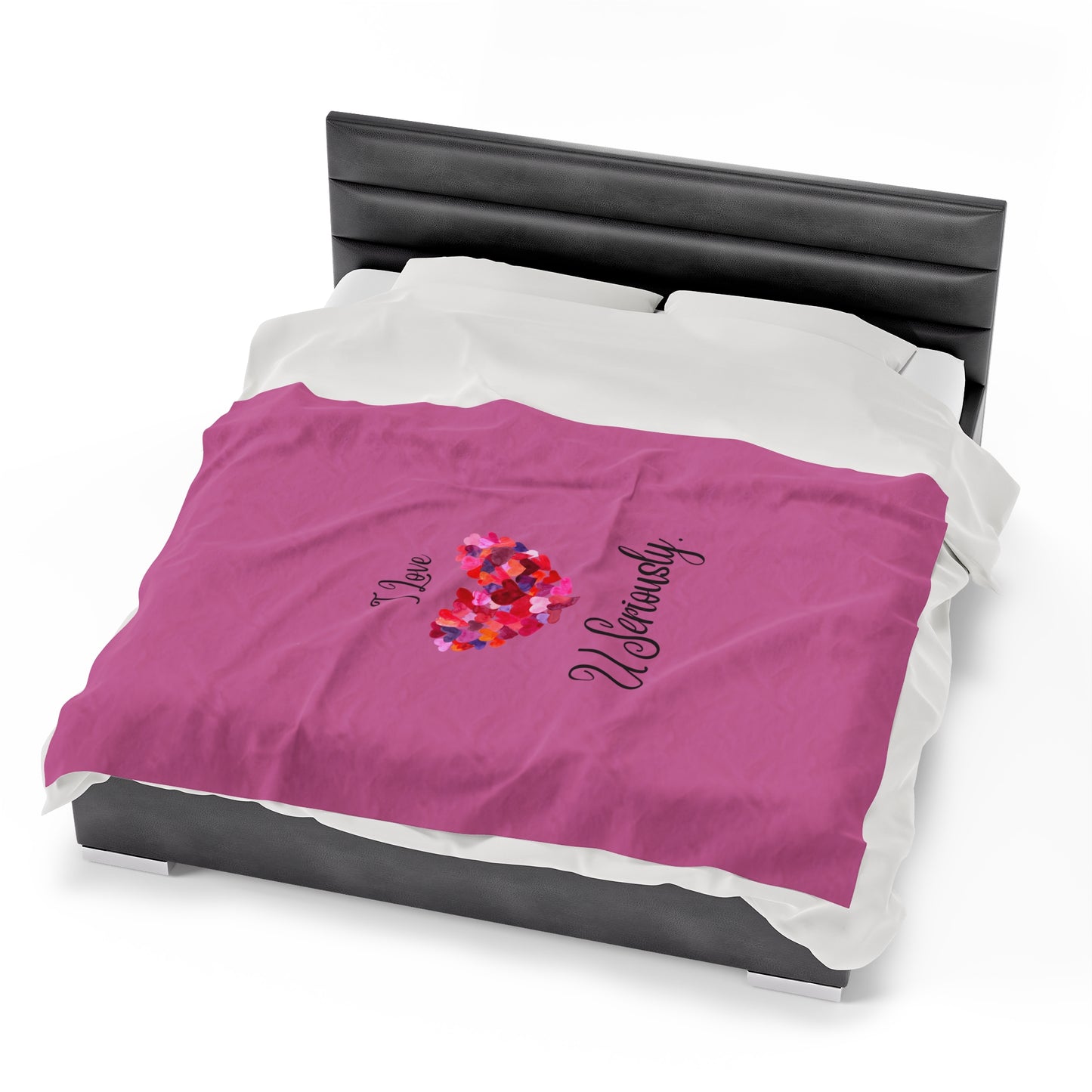 Classy Pink Velveteen Plush Blanket