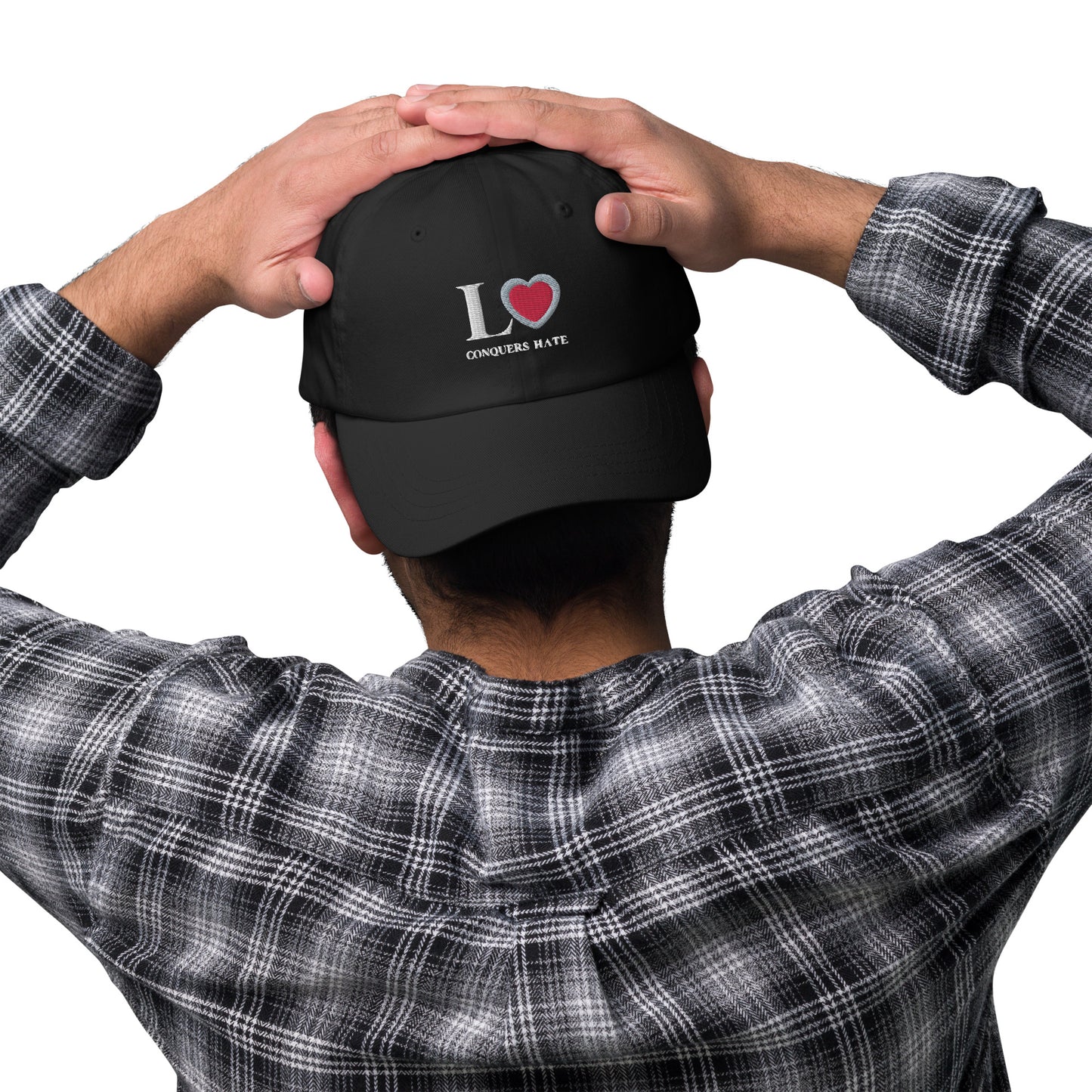 Dark color classic love hat (with embroidery text)