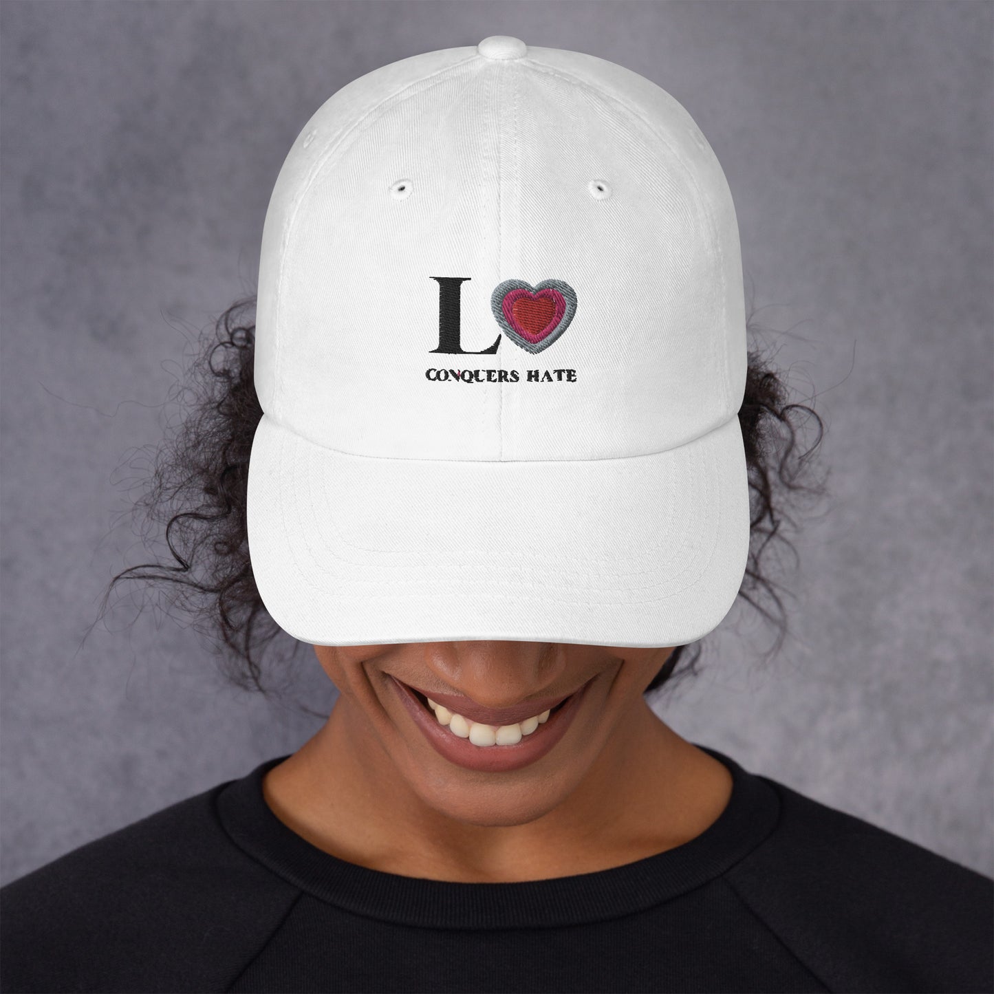 Light color classic love hat (with embroidery text)