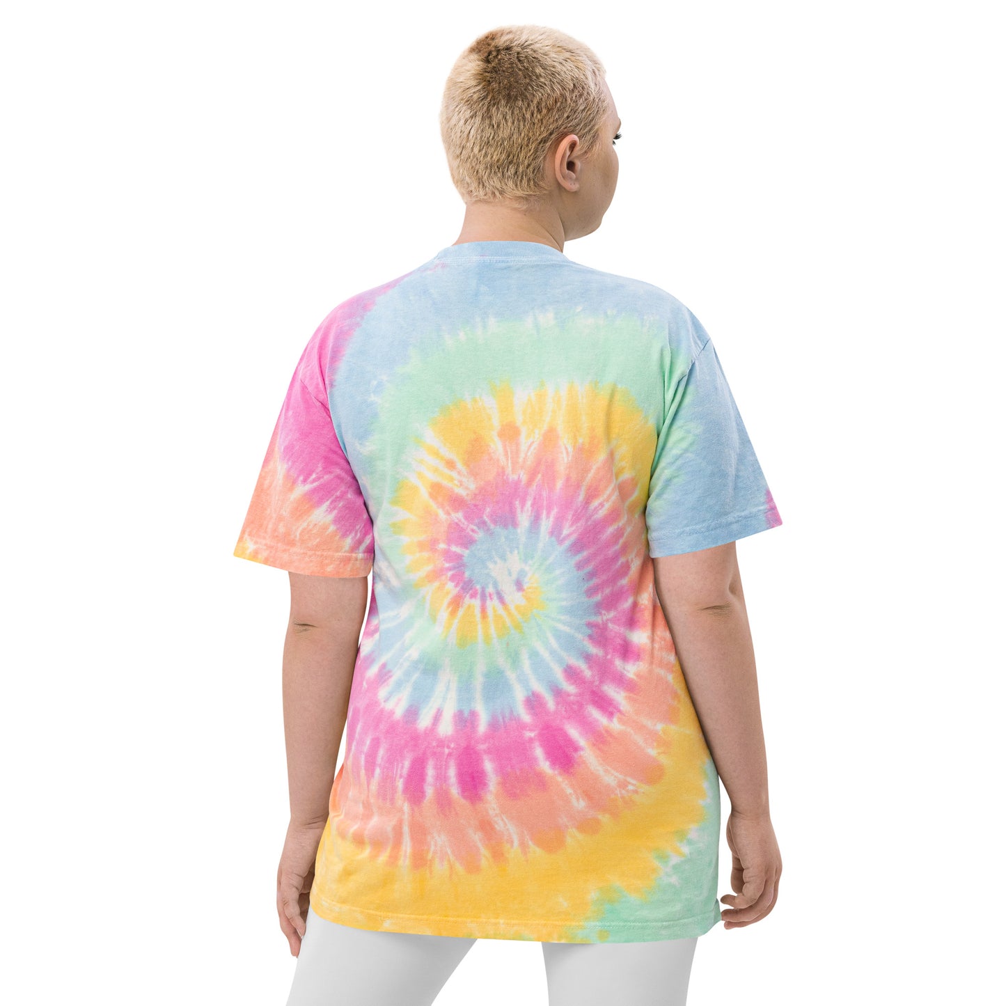 Oversized tie-dye Unisex t-shirt (with embroidery text)